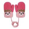 Greenery-GRE Cartoon Infant Toddler Mittens with String Winter Warm Knit Gloves with Fleece Lined for Baby Girls Boys 0-3 Y view 1