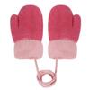 Greenery-GRE Cartoon Infant Toddler Mittens with String Winter Warm Knit Gloves with Fleece Lined for Baby Girls Boys 0-3 Y view 2