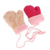Greenery-GRE Cartoon Infant Toddler Mittens with String Winter Warm Knit Gloves with Fleece Lined for Baby Girls Boys 0-3 Y view 4