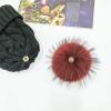 5 Diameter Fur Pom Pom with Press Snap Button for Knitted Hat Beanie Hats (Wine red) view 4