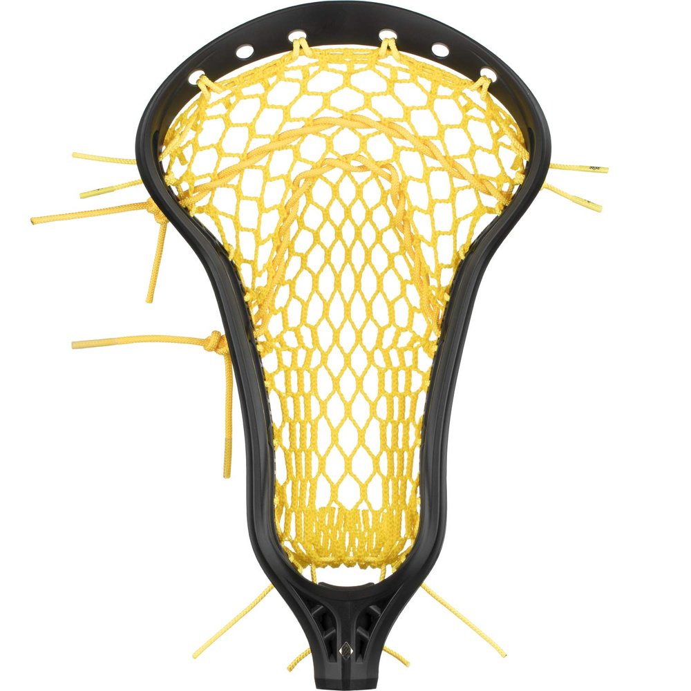 StringKing Womens Mark 2 Offense Lacrosse Head Strung with Women's Type 4 Mesh (Black/Yellow)