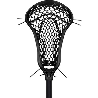 StringKing Womens Complete 2 Pro Offense Lacrosse Stick with Composite Pro Shaft and Women's Type 4 Mesh (Black/Black)