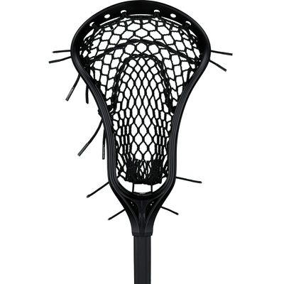 StringKing Girl's Complete Junior Youth Lacrosse Stick with Shorter Alloy Shaft and Women's Type 4 Mesh (Black/Black)