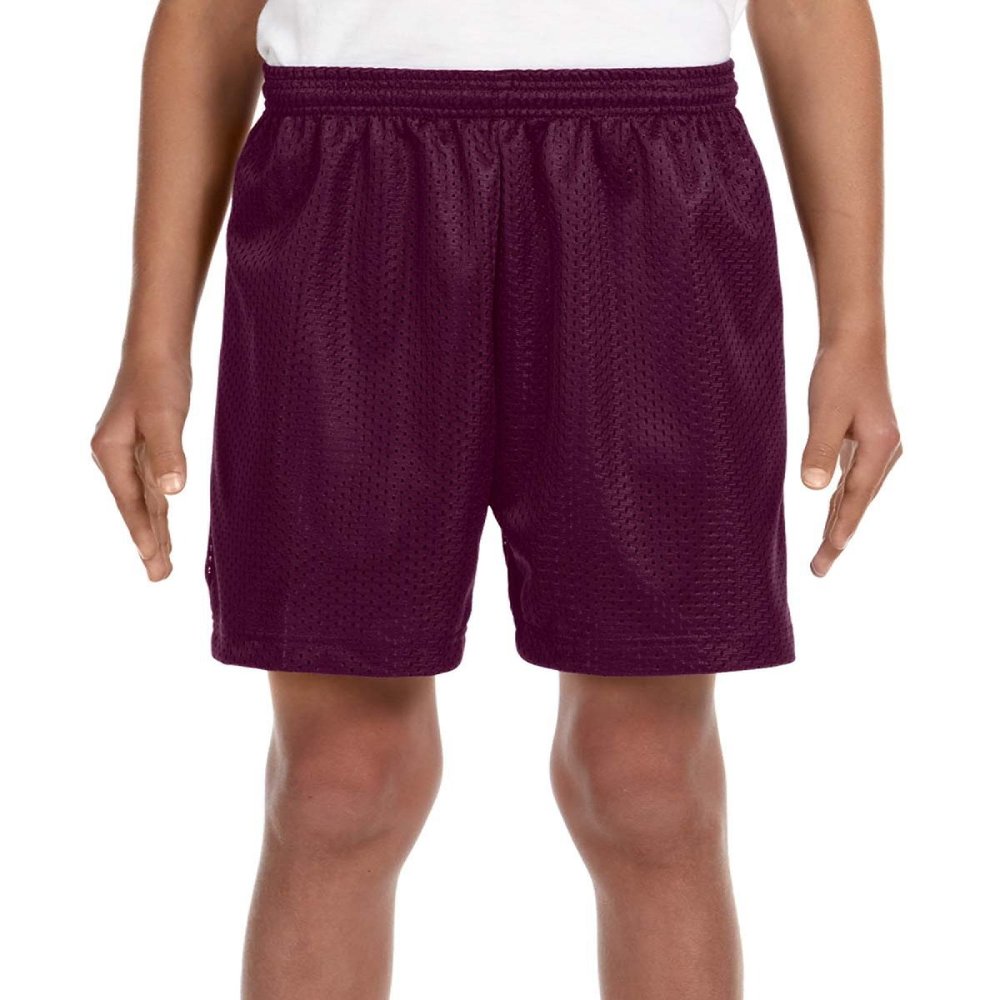 A4 Tricot-Lined 6 Mesh Shorts (NB5301) Maroon, XS
