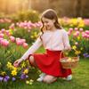 Mesinsefra Little Girl's High Waist Knitted Casual Uniform Skirt Red Tag 130cm-51(5-6Y) view 3
