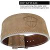 Steel Sweat Weight Lifting Belt - 4 Inches Wide by 10mm - Single Prong Powerlifting Belt that's Heavy Duty - Vegetable Tanned Leather - Oat Medium view 3