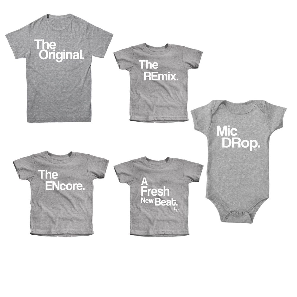 The Original- The Original and The Remix Matching Family Set (The Encore - 2T, Grey)
