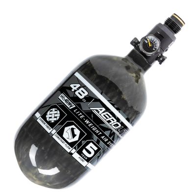 HK Army Aerolite HPA Air System - 48ci/4500psi Lightweight Carbon Fiber Tank with 800psi Regulator for Paintball & Airsoft Gear - Smoke