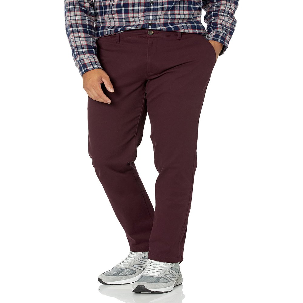 Amazon Essentials Men's Skinny-Fit Casual Stretch Chino Pant, Burgundy, 38W x 29L