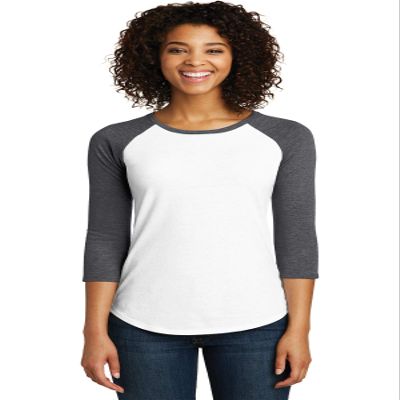 District Women's Fitted 3/4-Sleeve Raglan Tee