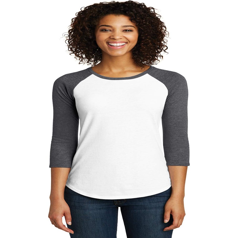 District Women's Fitted 3/4-Sleeve Raglan Tee