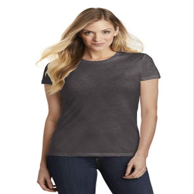 District Women's Fitted Perfect Tri Tee XS Heathered Charcoal