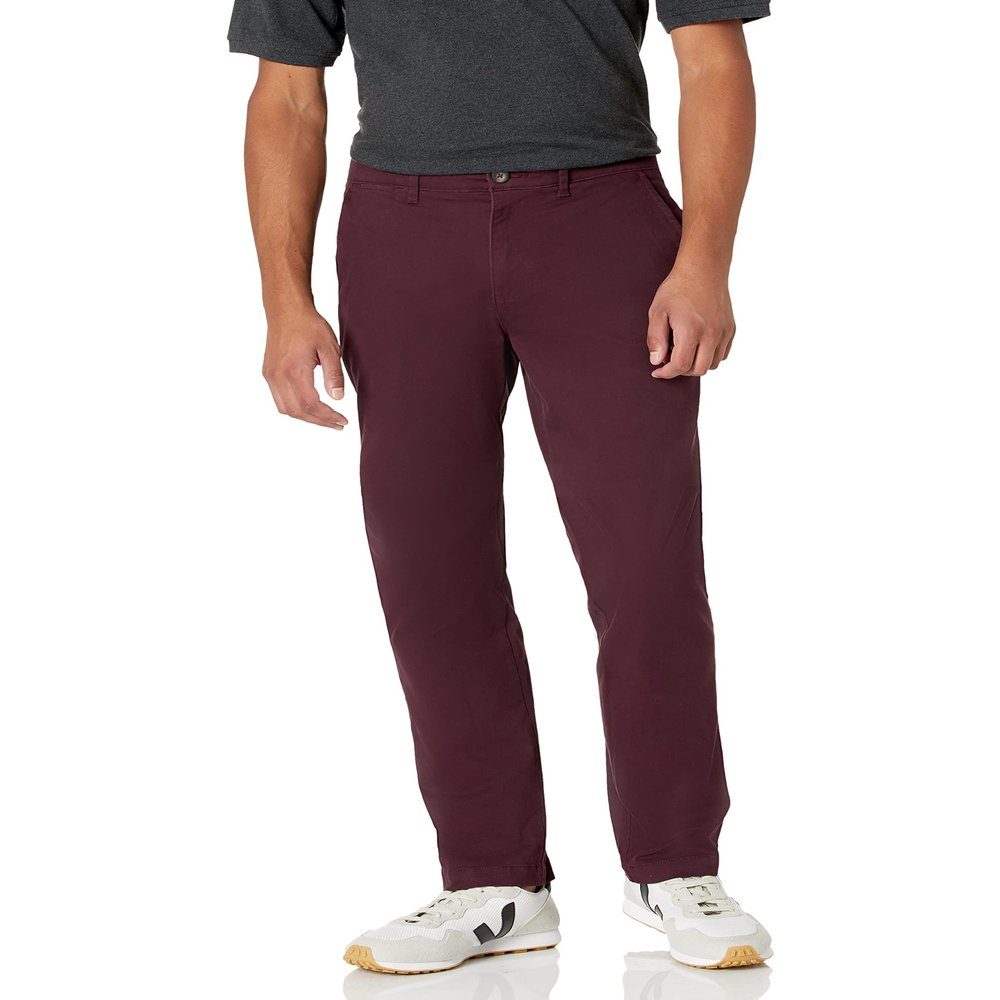 Amazon Essentials Men's Athletic-Fit Chino Pants, Burgundy, 28W x 30L