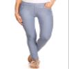 ICONOFLASH Women's 5 Pocket Jeggings Stretchy Pull On Skinny Jean Leggings Everyday Comfort Slate Gray Size Large