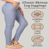 ICONOFLASH Women's 5 Pocket Jeggings Stretchy Pull On Skinny Jean Leggings Everyday Comfort Slate Gray Size Large view 3