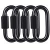 BEWISHOME D Shape Locking Carabiner,Black Quick Links,Durable Chain Links,Heavy Duty Chain Connector,Black M8 HDK03H view 1