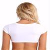 ACSUSS Women's Yes Daddy Printed Short Sleeve O Neck Crop Tops Cotton Short T-Shirts Solid White One Size view 3