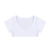 ACSUSS Women's Yes Daddy Printed Short Sleeve O Neck Crop Tops Cotton Short T-Shirts Solid White One Size view 4