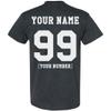 TEEAMORE Men Women Custom T Shirt Add Your Text Design Your Own Back Side Shirt Dark Heather view 1