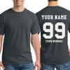 TEEAMORE Men Women Custom T Shirt Add Your Text Design Your Own Back Side Shirt Dark Heather view 2
