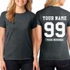 TEEAMORE Men Women Custom T Shirt Add Your Text Design Your Own Back Side Shirt Dark Heather view 3