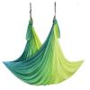 Aerial Yoga Hammock Aerial Pilates Silk Yoga Swing Set include Carabiners daisy Chain, Pose Guide 5.5 yards Set (Spring Color) view 1