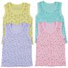 ToBeInStyle Girls' 4 Pack Ruffle Hem Tank Tops - Floral Pastel - 3-6 Months view 1