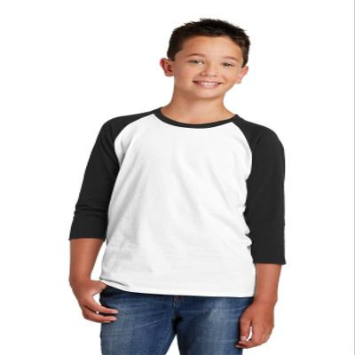 District Youth Very Important Tee 3/4-Sleeve M Black/ White