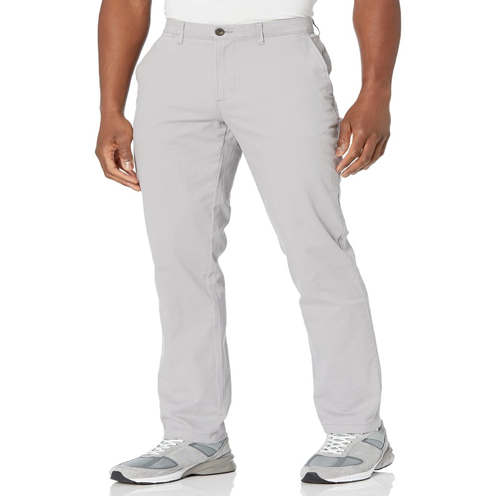 Amazon Essentials Men's Athletic-Fit Broken-in Chino Pant Pants, -Light Grey, 28W x 30L