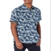 Amazon Essentials Men's Regular-Fit Short-Sleeve Print Shirt, Navy Sky Blue Palm Leaf, Large view 1