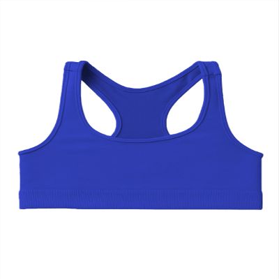 Kurve Girls Seamless Lightweight Stretchy Racerback Sports Bra, Cobalt Age 9-14