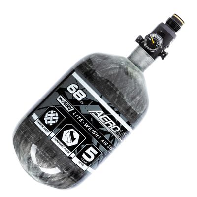 HK Army HSTL HPA Air System - 68ci/4500psi Lightweight Carbon Fiber Tank with 800psi Regulator for Paintball & Airsoft Gear - Clear