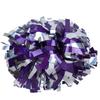 ICOCHEER Cheerleading Pom Poms Metalic Holographic Cheerleader 6 inch 1 Pair 2 Pieces (Purple Silver) view 1