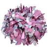 ICOCHEER Cheerleading Pom Poms Metalic Holographic Cheerleader 6 inch 1 Pair 2 Pieces (Pink Silver) view 1