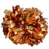 ICOCHEER Cheerleading Pom Poms Metalic Holographic Cheerleader 6 inch 1 Pair 2 Pieces (Orange Gold) view 1