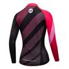 Cycling Long Sleeve Jersey Women Mountain Bike Jersey Shirts Road Bike Clothing MTB Tops Sportswear Blouse Fall Spring Pink Black Size XXL view 2