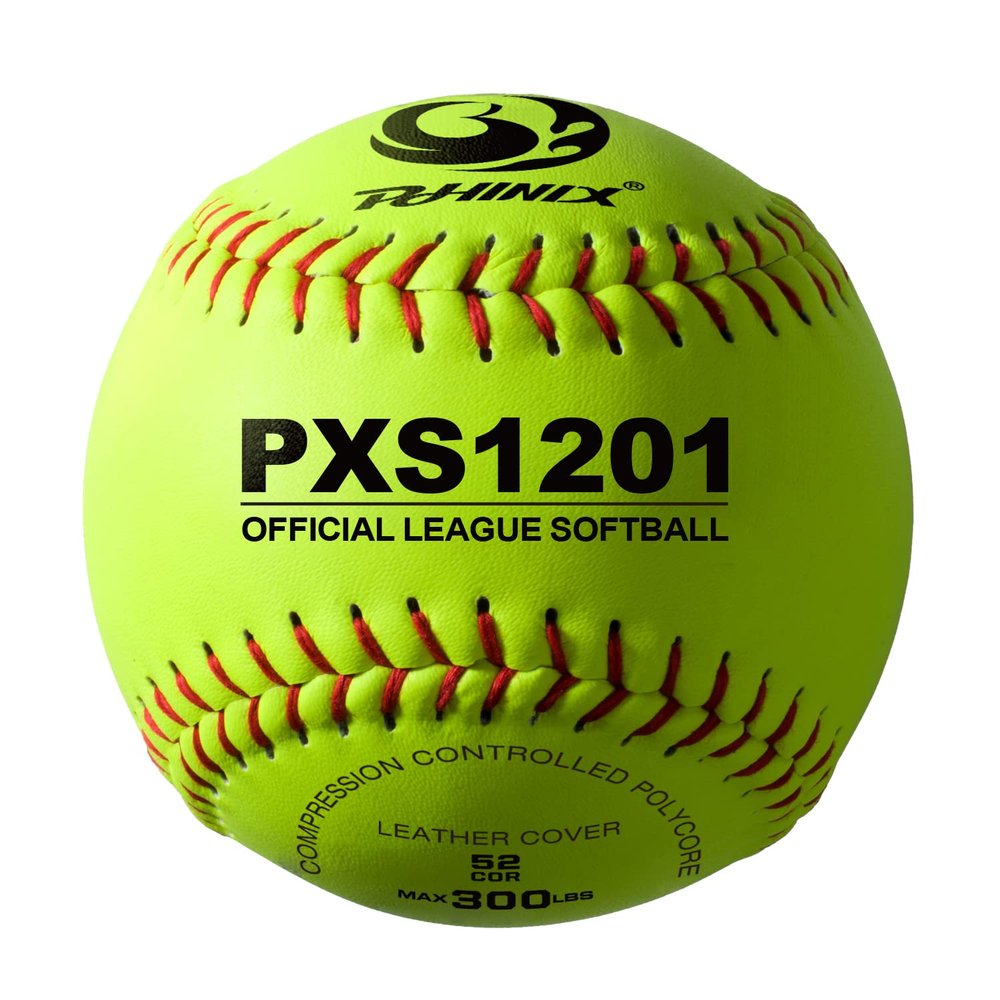 PHINIX Slow-Pitch Softballs Professional Quality Practice Competitions 11" & 12" Options (COR .52 / Comp.300) (12 Inch Box of 12)