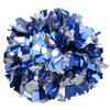 ICOCHEER Cheerleading Pom Poms Metalic Holographic Cheerleader 6 inch 1 Pair 2 Pieces (Royal Blue/Silver) view 1