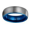 TRUMIUM 6mm Tungsten Ring I Love You for Men Women Couple Wedding Band Comfort Fit Size 7 view 2