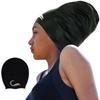 Long Hair Dreadlock Swim Cap  Silicone Swimming (Black, X-Large) view 1