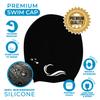 Long Hair Dreadlock Swim Cap  Silicone Swimming (Black, X-Large) view 2