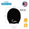 Long Hair Dreadlock Swim Cap  Silicone Swimming (Black, X-Large) view 3