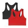 Kurve Girls Seamless Lightweight Racerback Sports Bra, Black-Red, Age 9-14 view 2