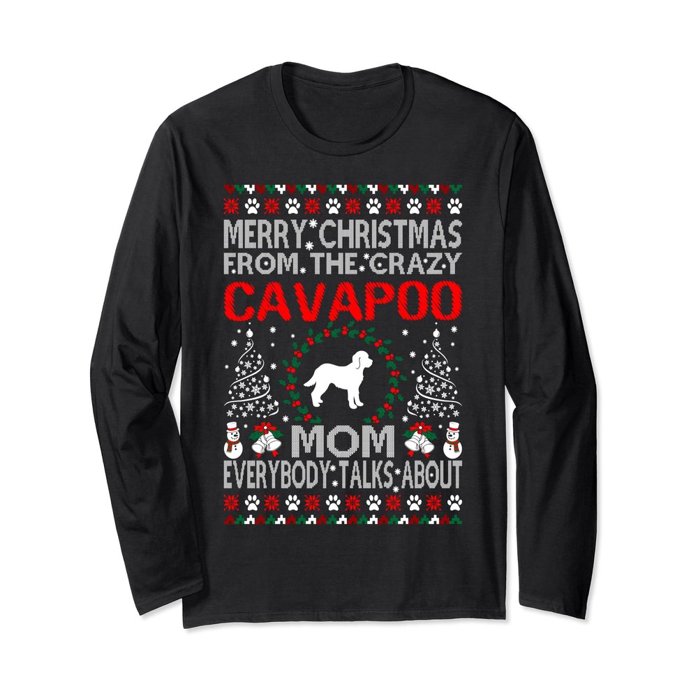 Merry Christmas From Cavapoo Dog Mom Ugly Sweater Tshirt