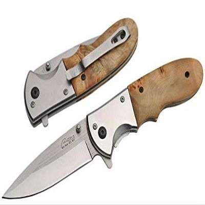 Personalized Free Engraving 4.5" Rite Edge Wood Folding Knife