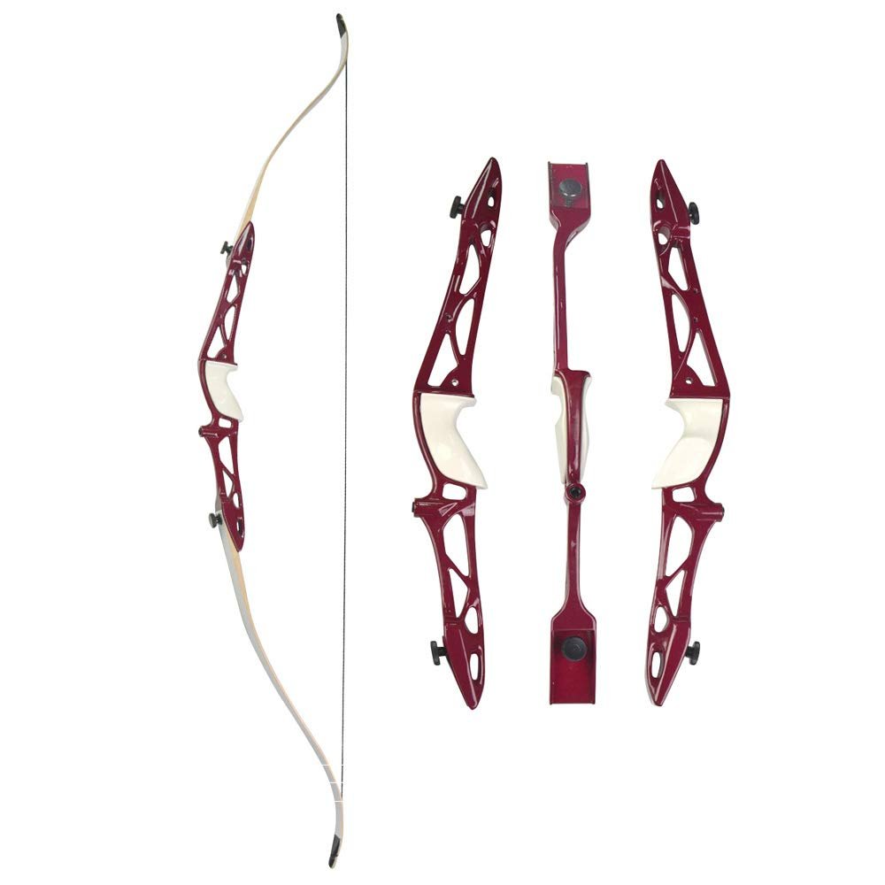 AMEYXGS 66" 68" 70" Archery Takedown Recurve Bow and Arrow Set Aluminum Bow Riser Hunting Shooting Target Practice Competition Longbow Right Hand Bow 12-40 Lbs (26 Lbs, 68" Rose Pink)