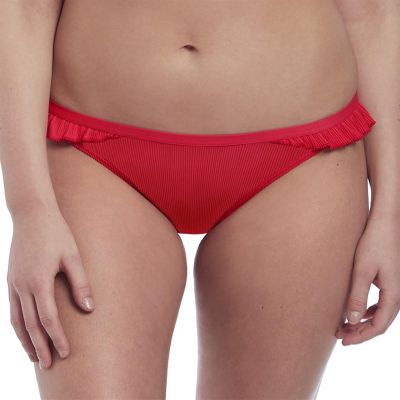 Freya Nouveau Rio Ruffle Side Swim Brief (6705),XL,Red