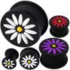 0 00 gauges ear plugs flesh tunnels silicone steel screw double flared stretcher Taper 2 gauges 2g 6mm view 1