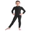 TiaoBug Girls Full Body Unitard Spandex Zentai Costume One-Piece Gymnastics Leotard Catsuit Dancewear Jumpsuit Black 1 5-6 view 3