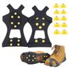 Fiersh Ice Cleats - Snow Grips Crampons Anti-Slip Traction Cleats Ice & Snow Grippers for Shoes and Boots - 10 Steel Studs Slip-on Stretch Footwear for Women Men Kids (Extra 10 Studs) (Medium) view 1